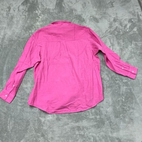Gap Pink Button-Up Long Sleeve Shirt Size L 100% Cotton Womens Casual d0109 - Picture 6 of 8